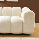 Canapé Droit Sunny 3 Places - Tissu Tweed Écru