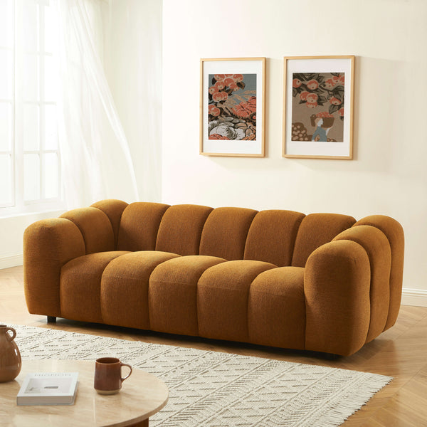 Sunny - 3-Seater Sofa - Tweed Fabric - Bronze