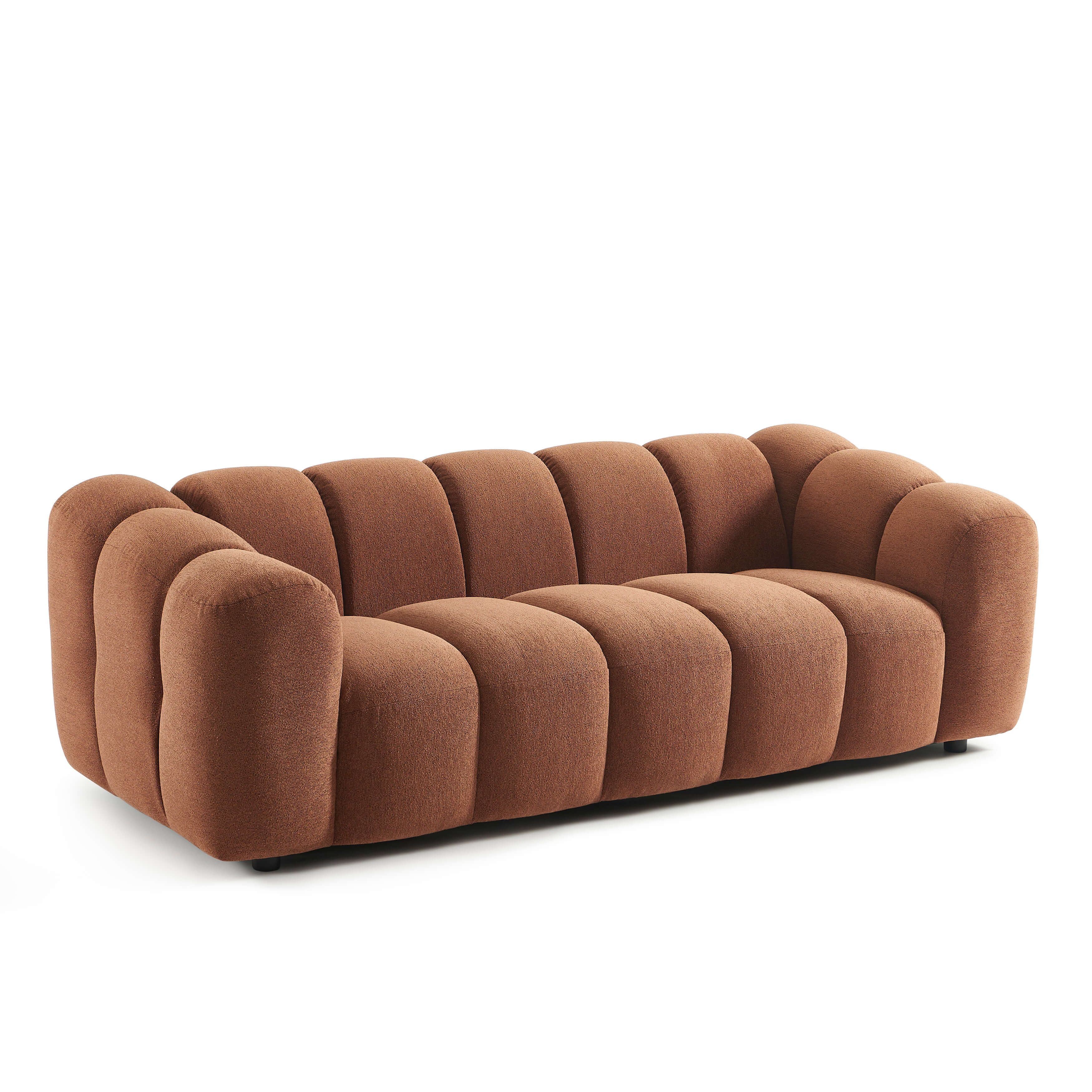 Sunny - Canapé 3 Places - Tissu Tweed - Terracotta