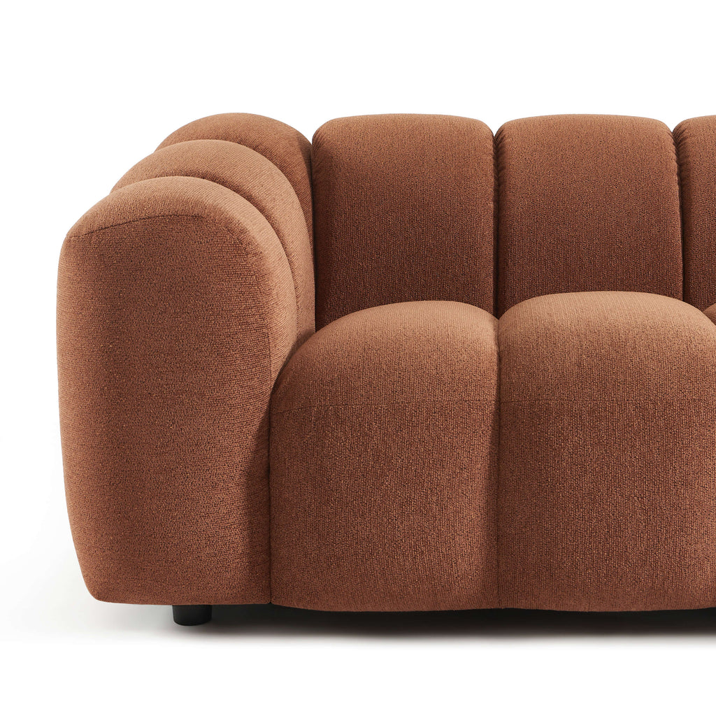 Sunny - Canapé 3 Places - Tissu Tweed - Terracotta
