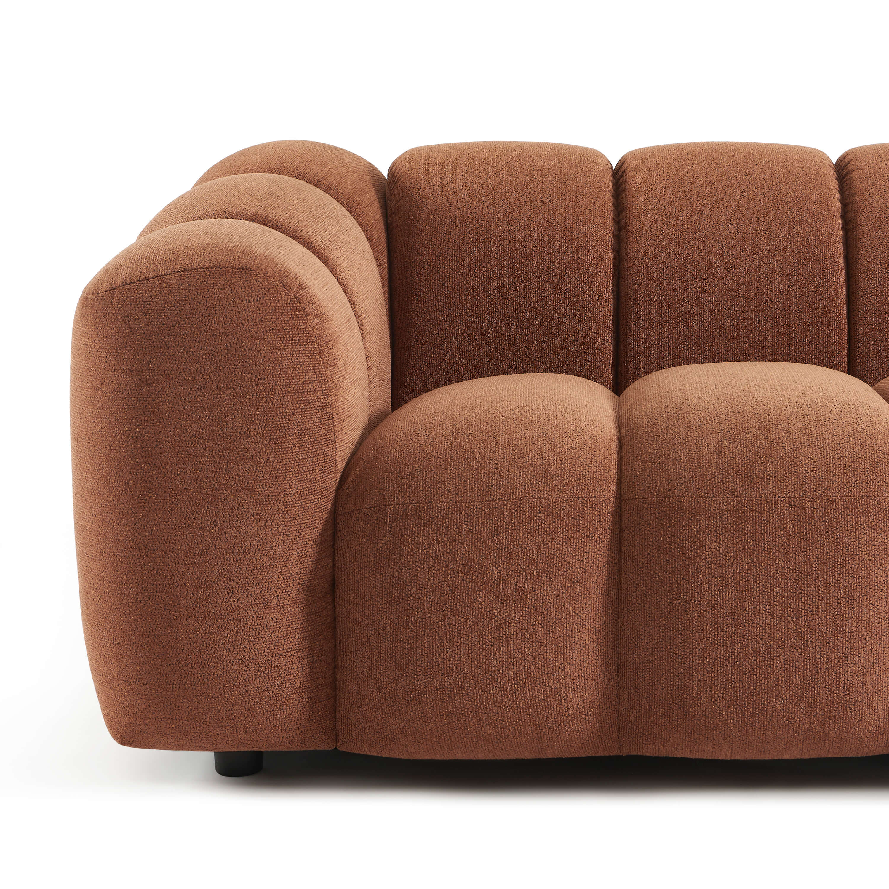 Sunny - Canapé 3 Places - Tissu Tweed - Terracotta
