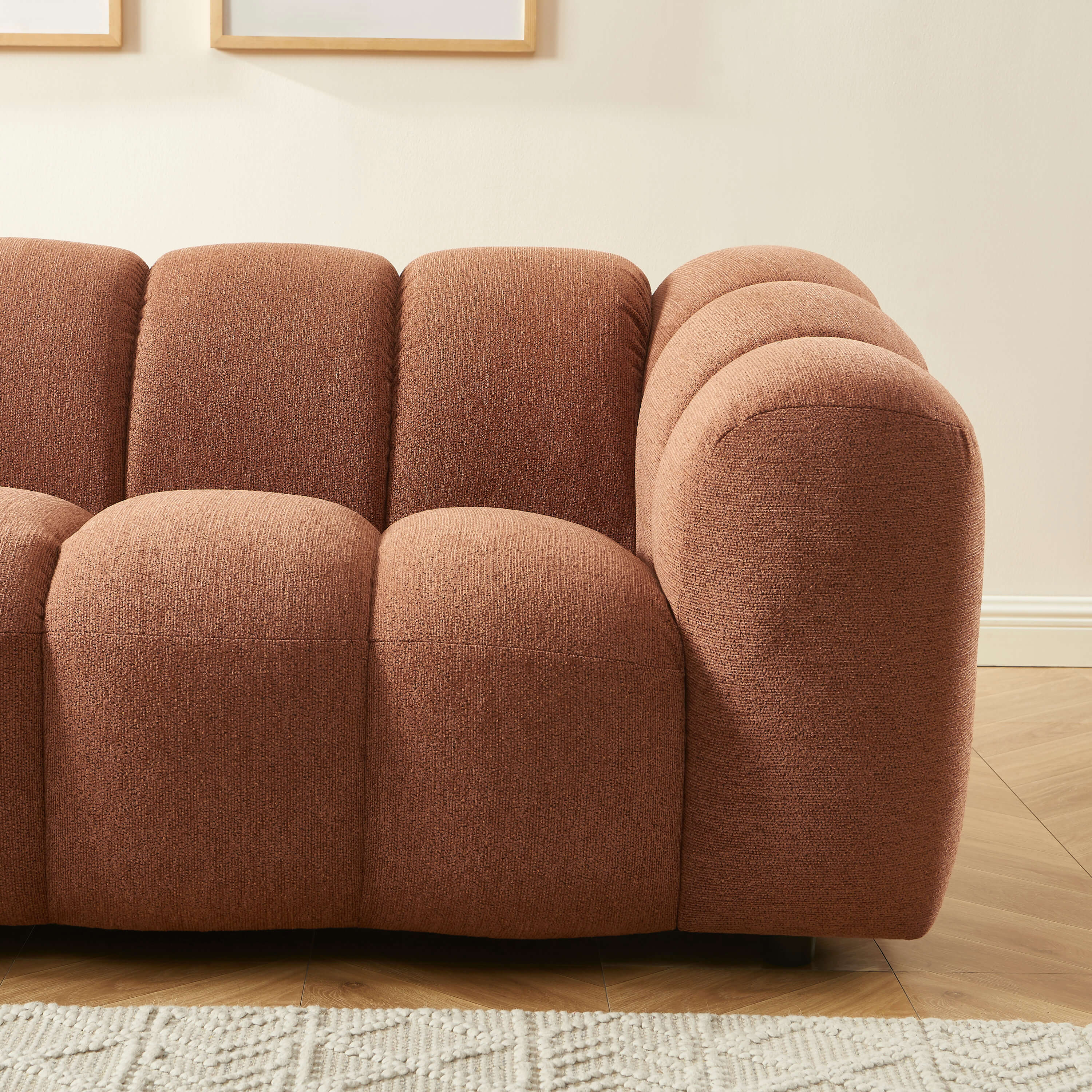 Sunny - Canapé 3 Places - Tissu Tweed - Terracotta