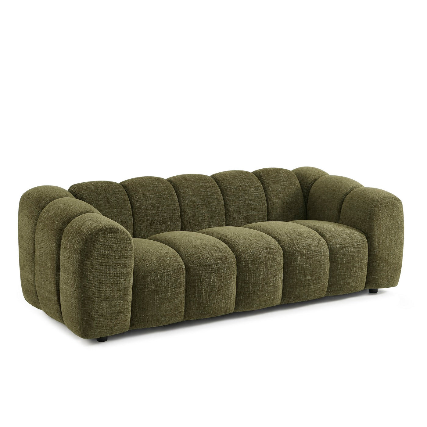 Sunny - Sofá 3 Plazas - Tejido Tweed - Verde