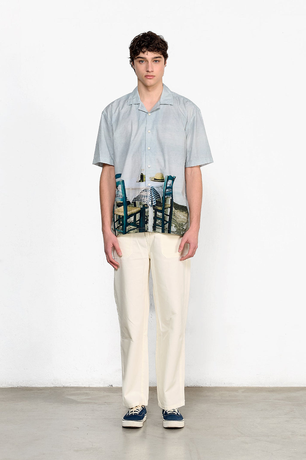Chemise Manches Courtes Sunset Postcard Light Blue