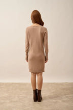 Round Neck Dress - Susan - Camel Chiné
