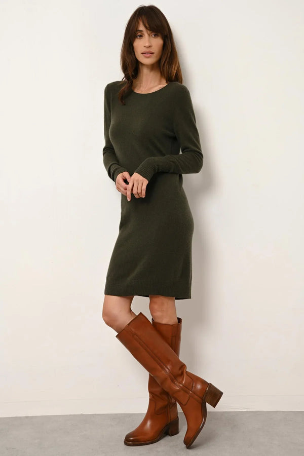 Round Neck Dress - Susan - Khaki