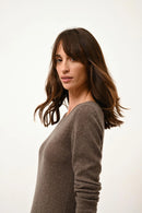 Robe Col Rond - Susan - Taupe Chiné