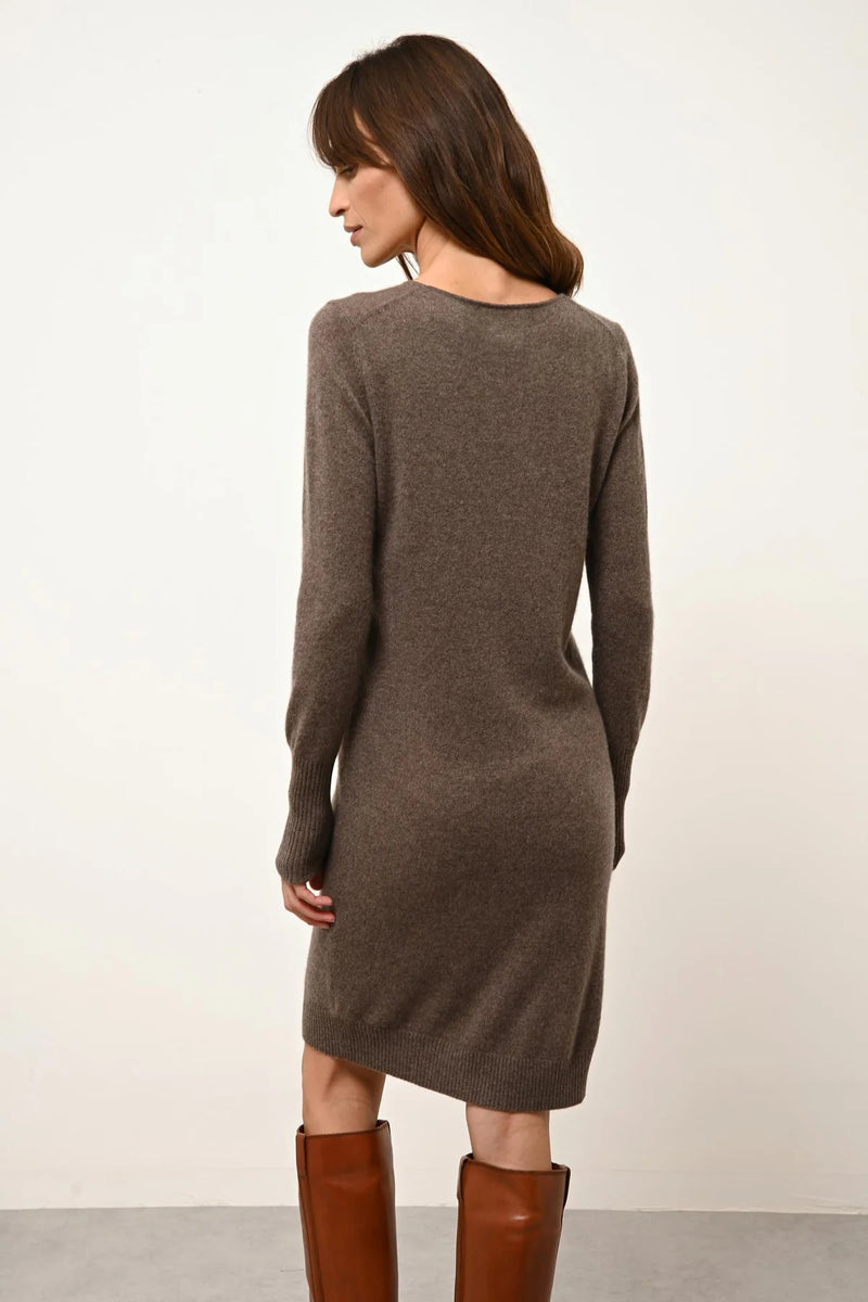 Robe Col Rond - Susan - Taupe Chiné