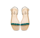 Catena Notte Natural & Aqua Flat Ankle Cross Sandal