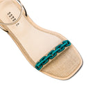 Catena Notte Natural & Aqua Flat Ankle Cross Sandal