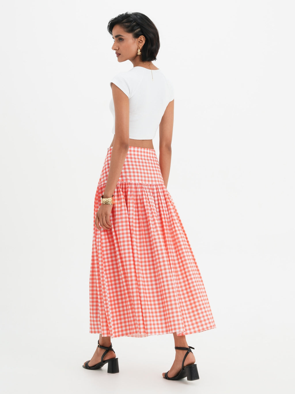 Jupe Yvette - Coral Vichy