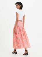 Jupe Yvette - Coral Vichy