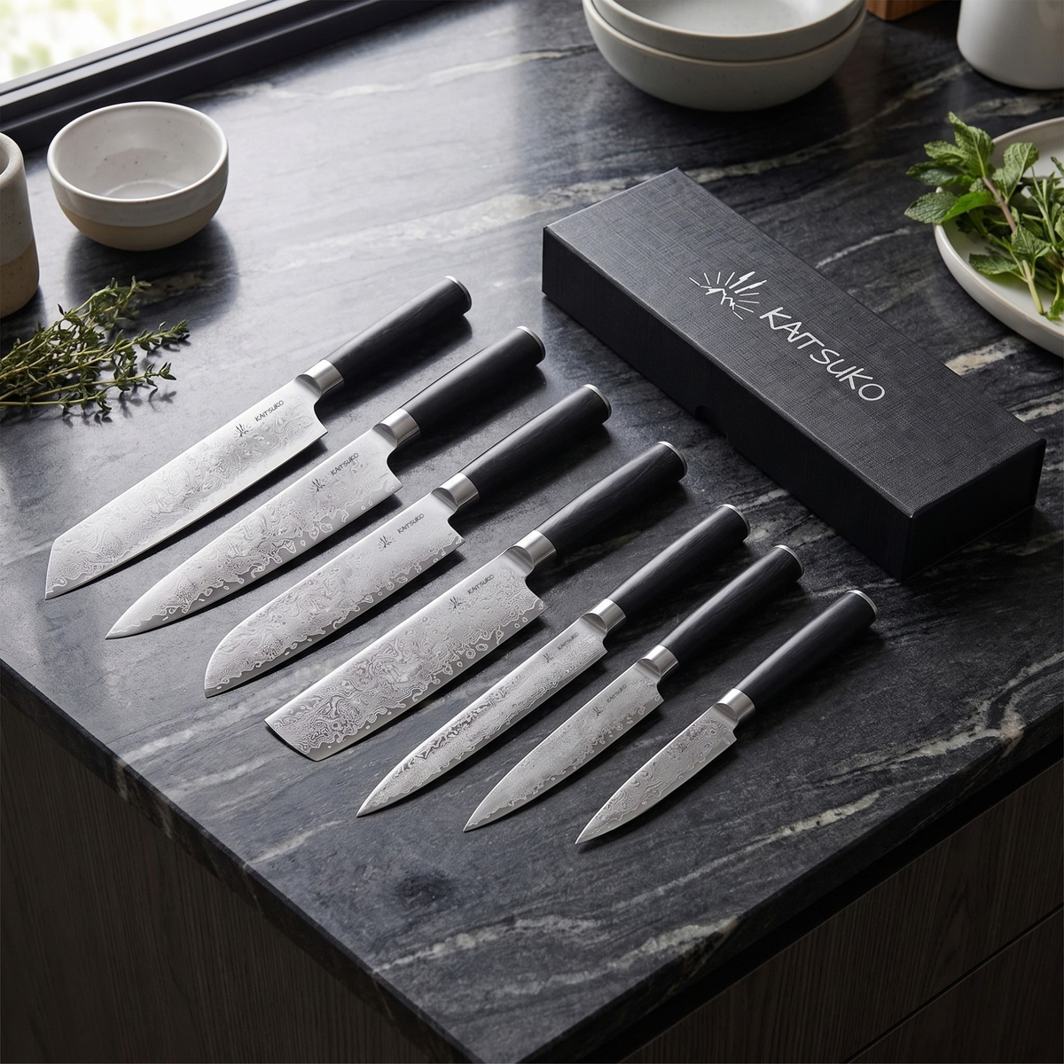 Sæt Med 7 Japanske Knive - Kyoto