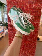 Sneakers Swing - Green / White Stripe