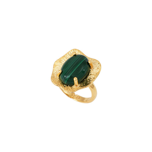 Bague Dorée Swann Malachite