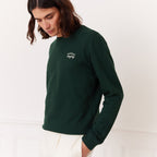 Sweatshirt Brodé En Coton Biologique Vert Forêt