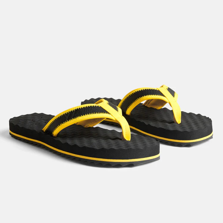 Womens Y// Emb. Flip Flop - Black/Yellow - Women