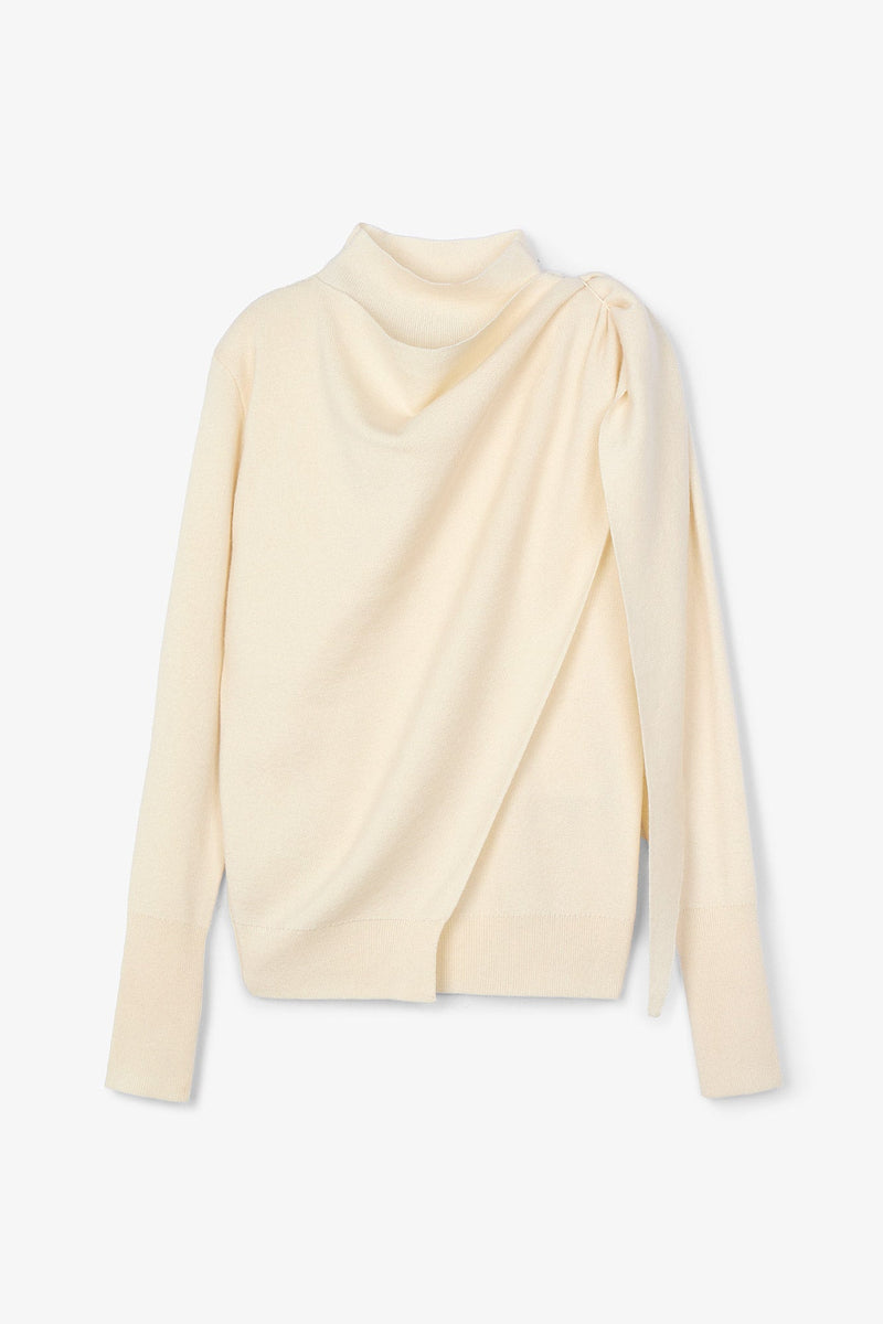 Pull Foulard Maille Écru