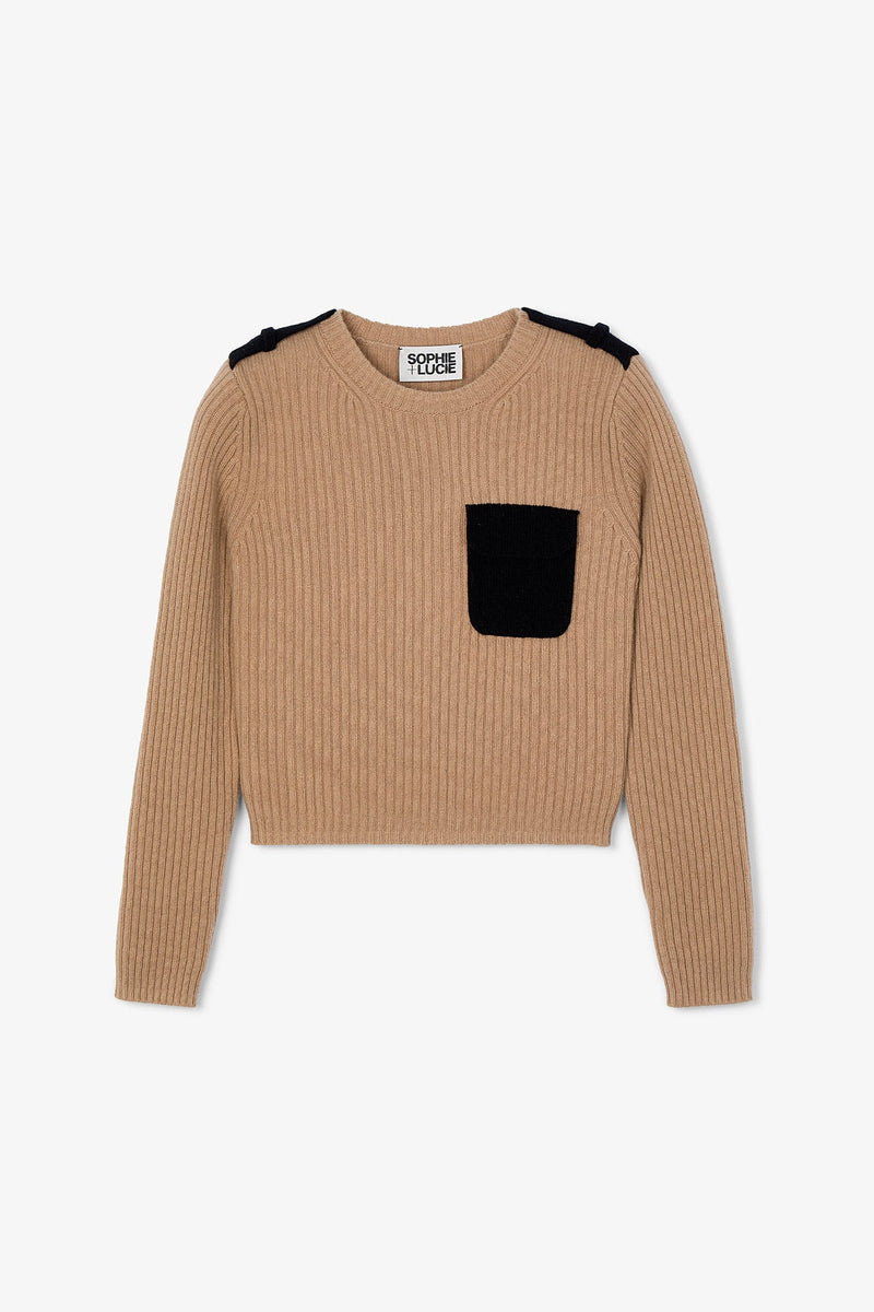 Pull Militaire Maille Beige