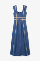 Robe Rubans Tencel Bleu