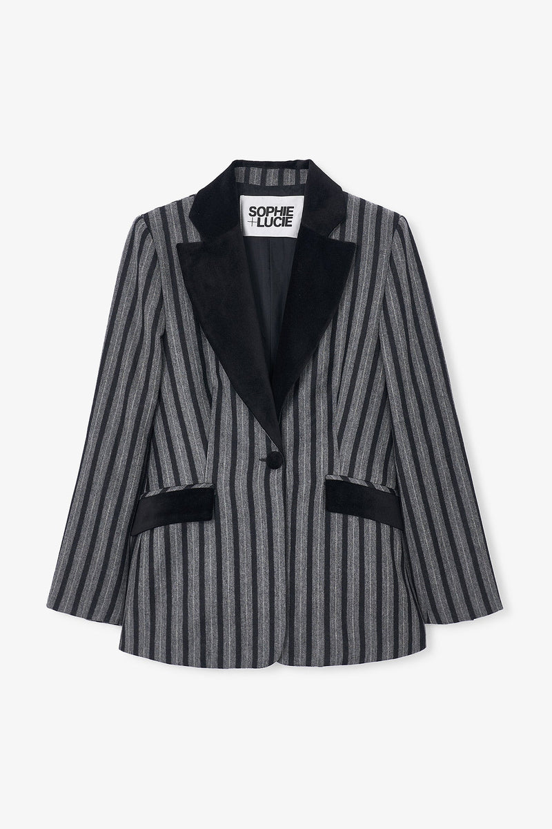 Blazer Ana Rayé Gris