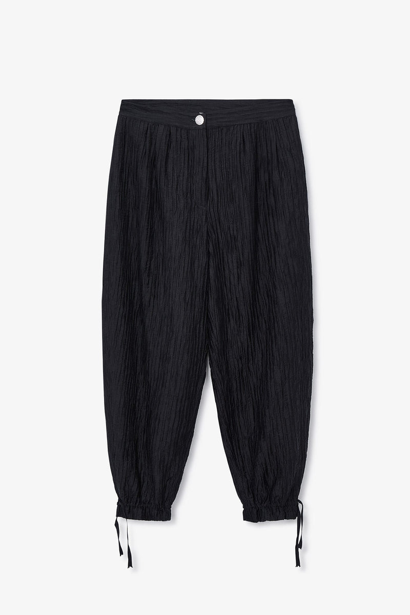 Pantalon Bouffant Froissé Noir