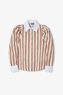 Chemise Contraste Rayé Camel