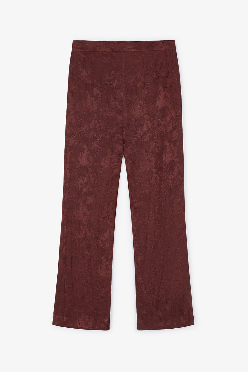 Pantalon Sixties Crop Jacquard Rustique Marron