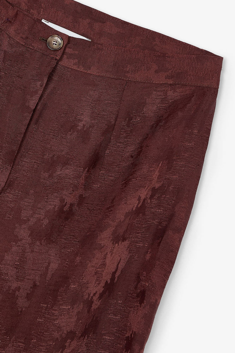 Pantalon Sixties Crop Jacquard Rustique Marron