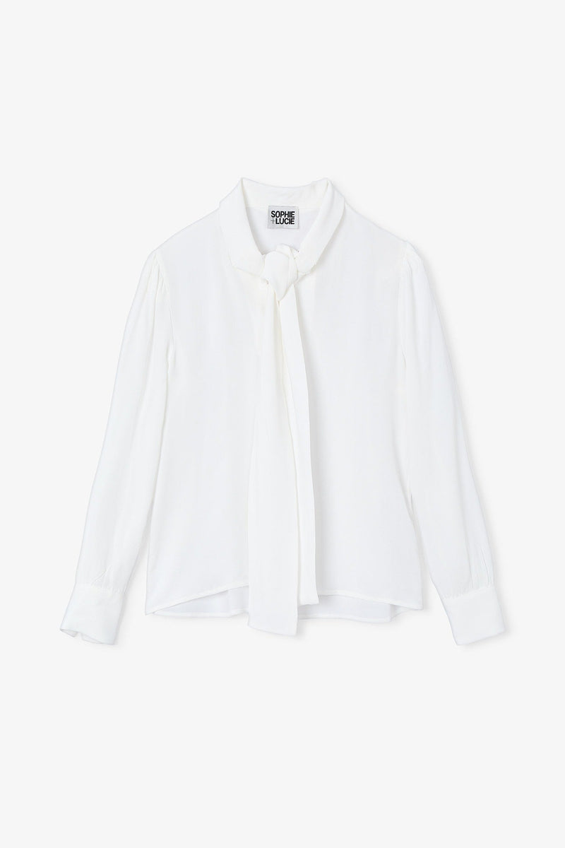 Blouse Nœud Crêpe Écru