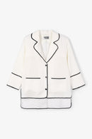 Veste Contraste Fil Blanc