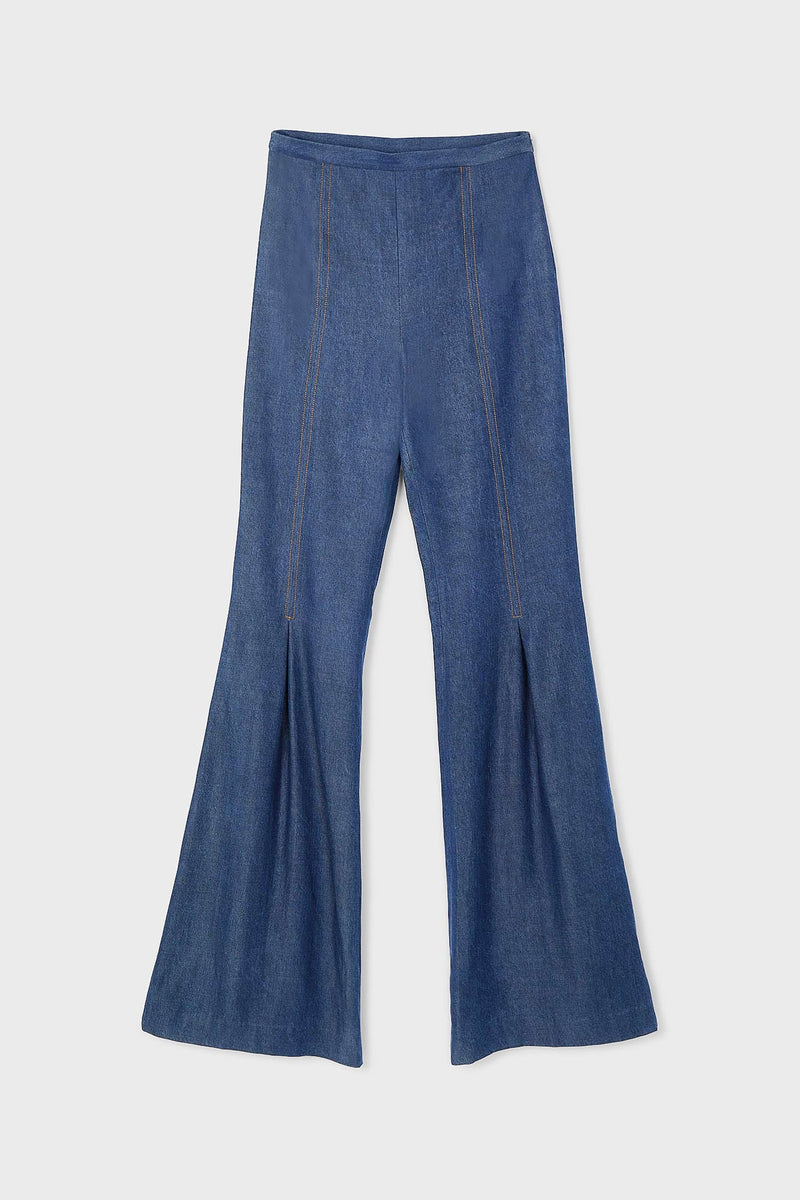 Pantalon Icon Tencel Bleu