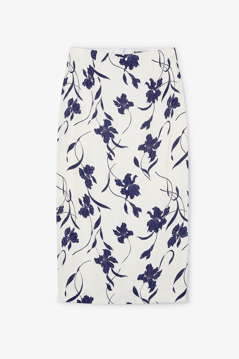 Jupe Droit Orchidée Marine