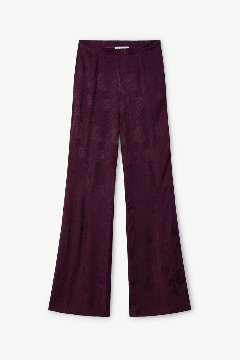 Pantalon Sirin Jacquard Rétro Bordeaux