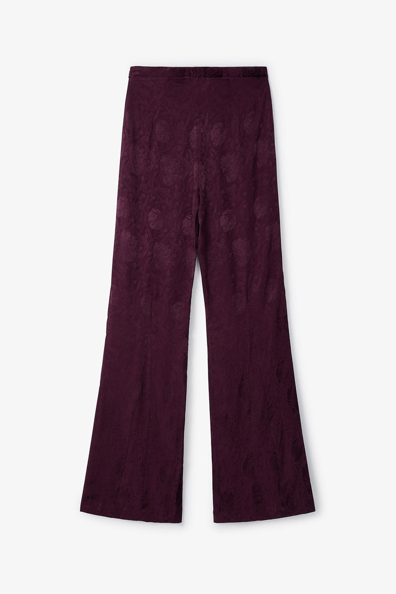 Pantalon Sirin Jacquard Rétro Bordeaux