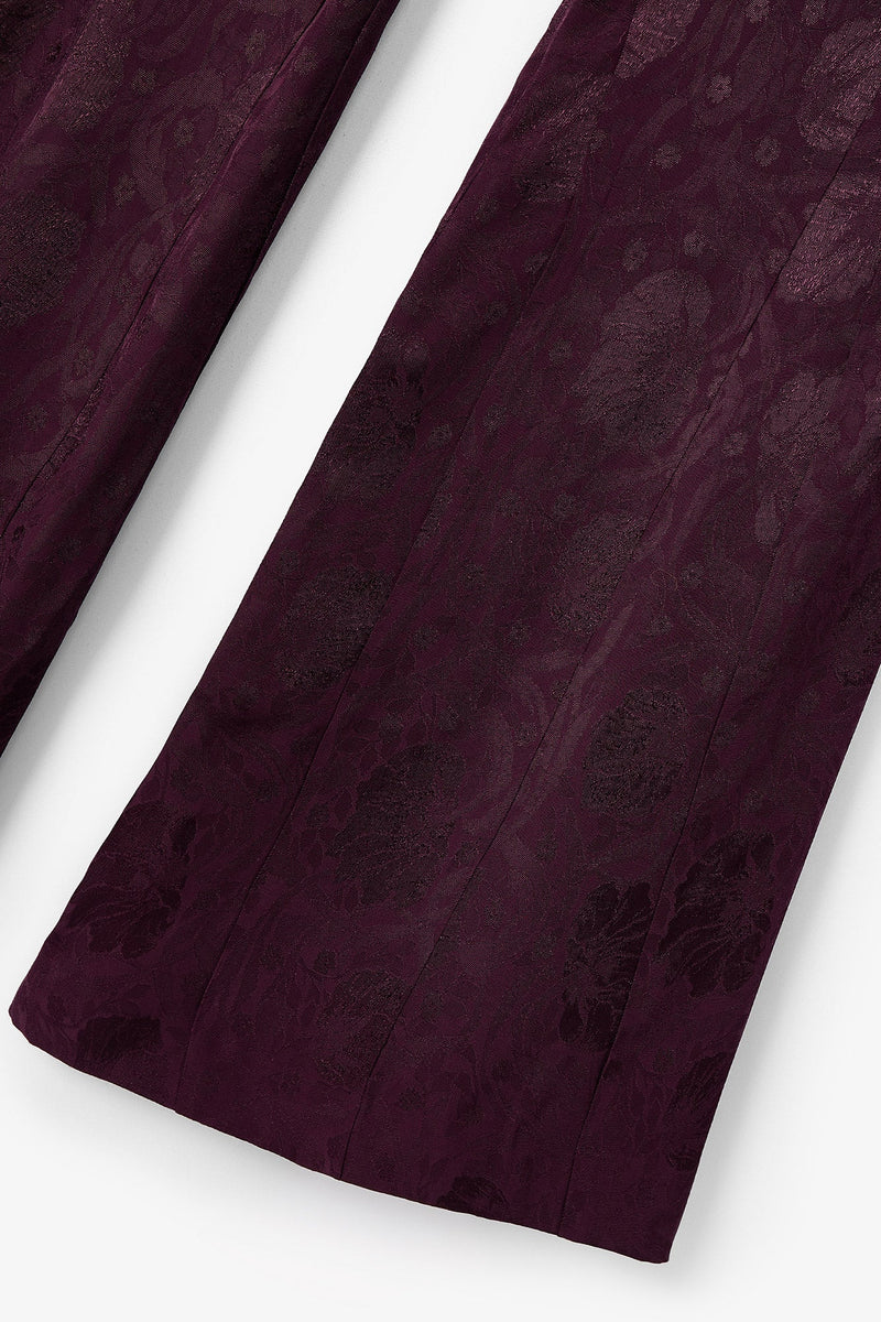 Pantalon Sirin Jacquard Rétro Bordeaux