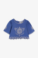 Top Bombay Broderie Bleu