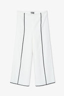 Pantalon Contraste Fil Blanc