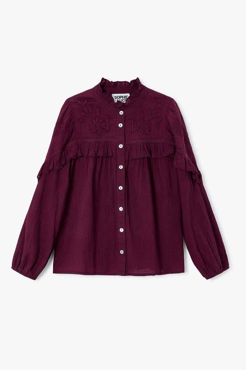 Blouse Trujillo Broderie Bordeaux