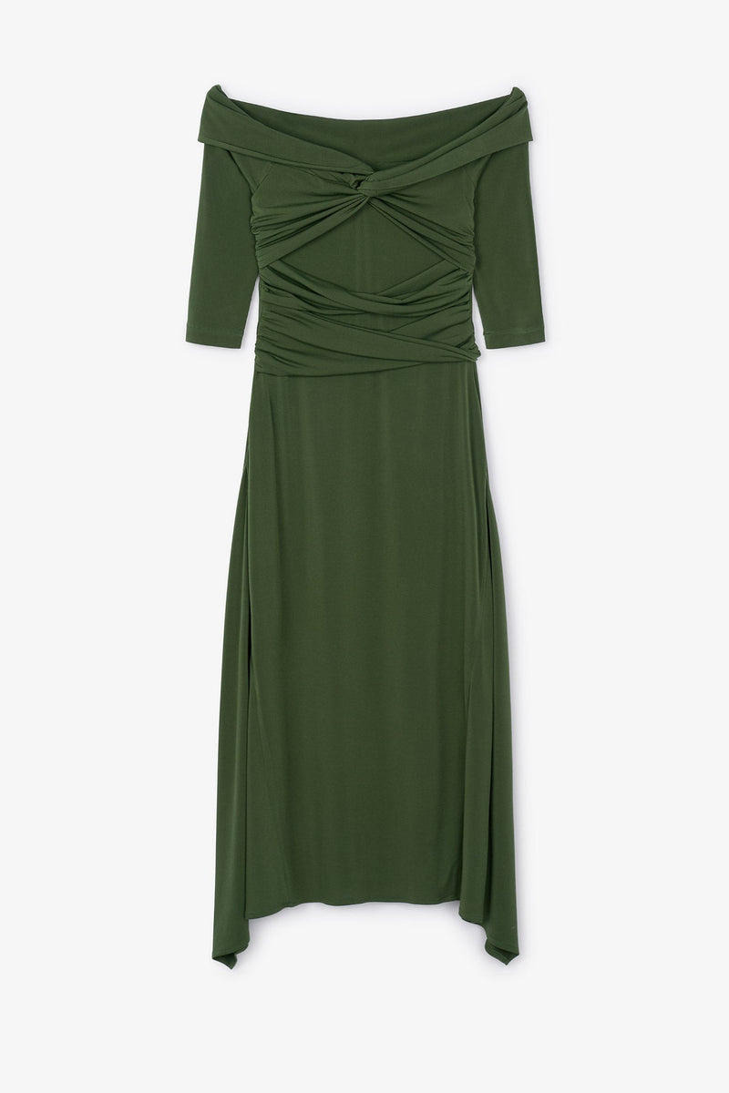 Robe Nœud Maille Vert