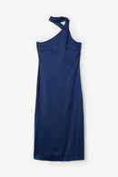 Robe Dos Nu Satin Marine