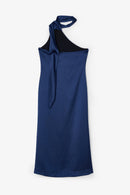 Robe Dos Nu Satin Marine