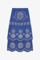 Jupe Bombay Broderie Bleu