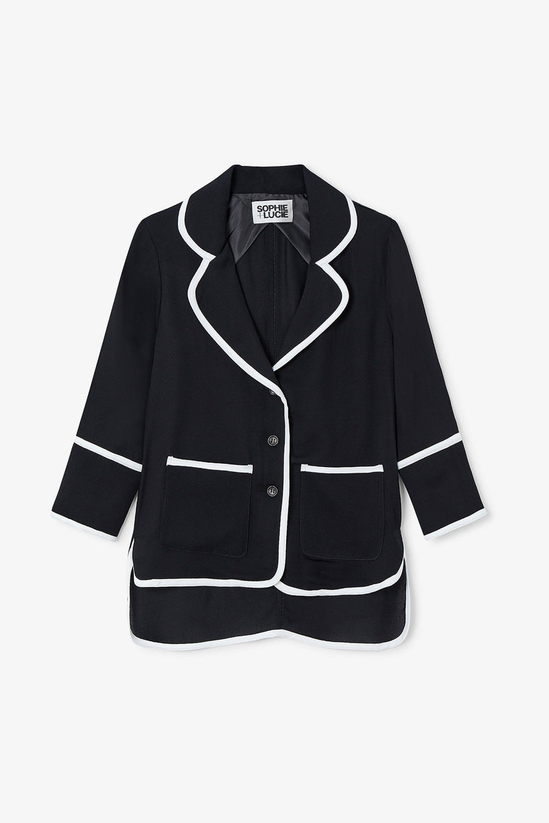 Veste Biais Crêpe Noir