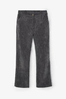 Pantalon Trompette Velours Côtelé Gris
