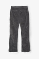 Pantalon Trompette Velours Côtelé Gris