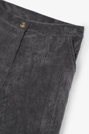 Pantalon Trompette Velours Côtelé Gris