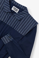Combinaison Fonti Rayé Denim Bleu