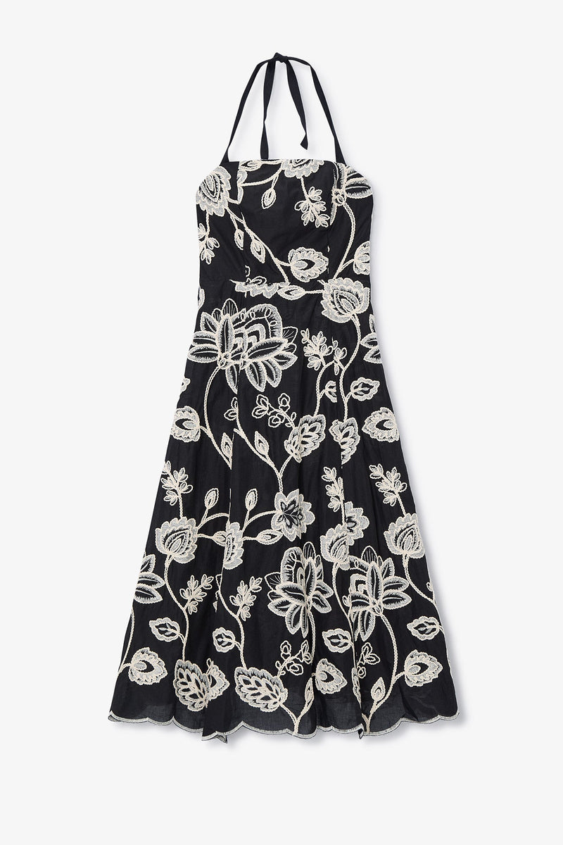 Robe Diana Brodé Noir