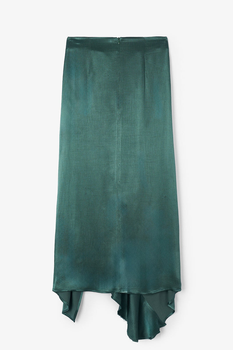 Jupe Virt Satin Froissé Cobalt